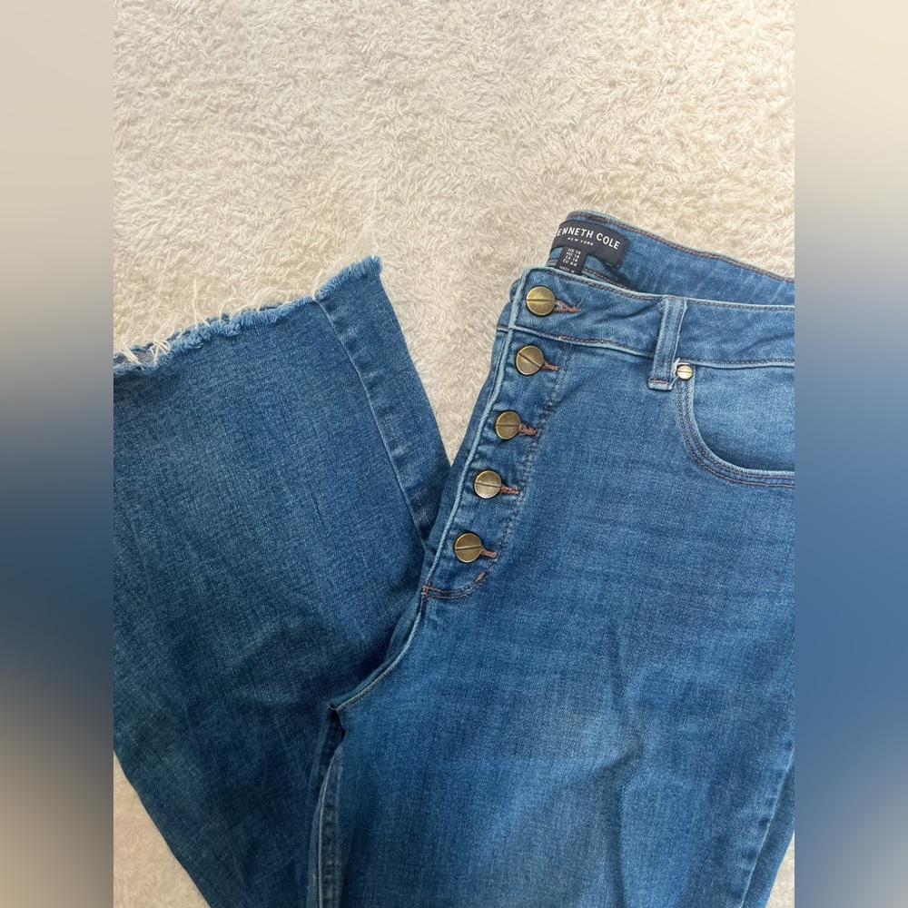 High Waisted, Lightly Distressed Jeans